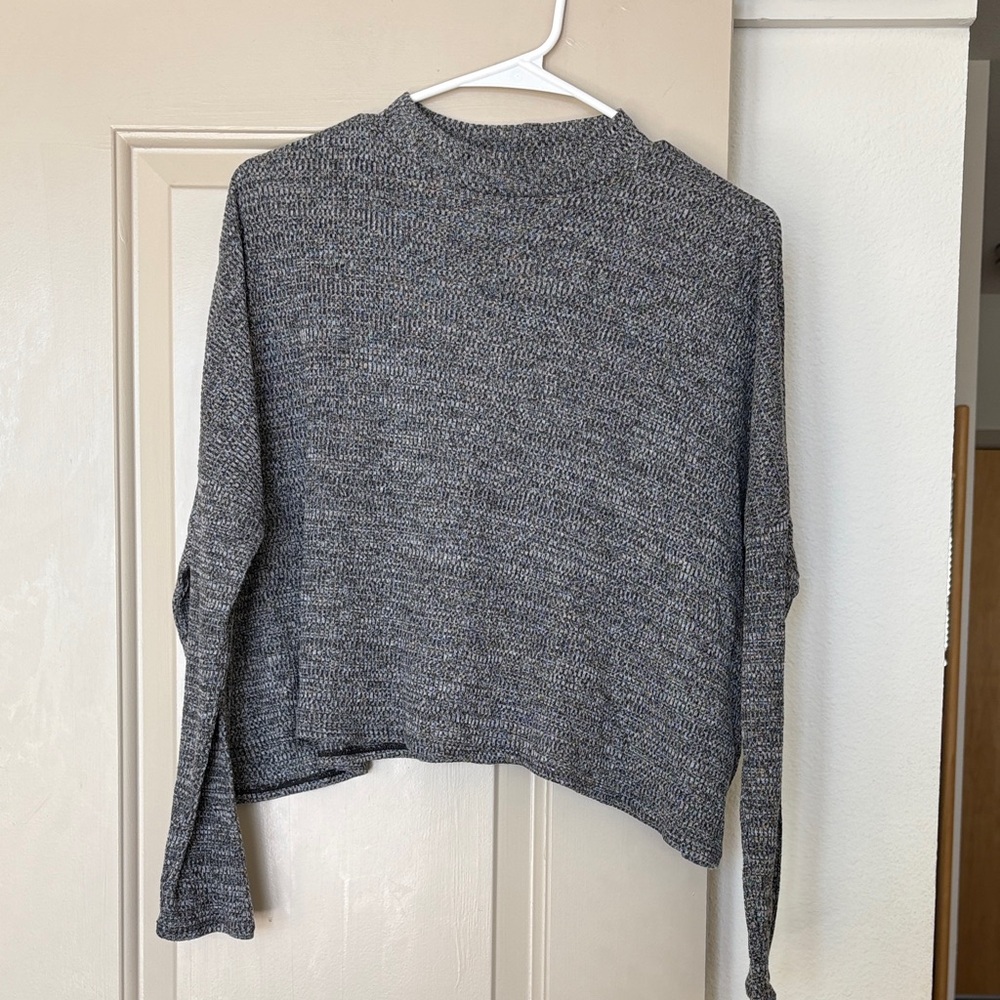 H&M Gray Knit Mock Neck